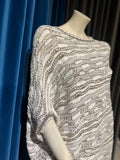 maje Cream Metallic Gold Knit Jumper Dress