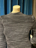 Scanlan Theodore Black Grey Rib Knit Dress