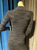 Scanlan Theodore Black Grey Rib Knit Dress