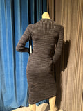 Scanlan Theodore Black Grey Rib Knit Dress