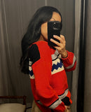 Vintage Red Wool Hand Knit Jumper