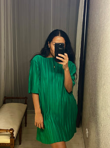 Pre-loved Green Pleat Dress