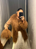Vintage COVERS Suede Jacket w Fur Collar