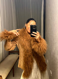 Vintage COVERS Suede Jacket w Fur Collar