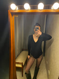 Vintage Black Velvet Bodysuit
