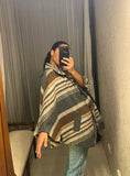 Vintage Grey and Brown Wool Cape