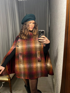 Vintage Autumnal Irish Wool Cape