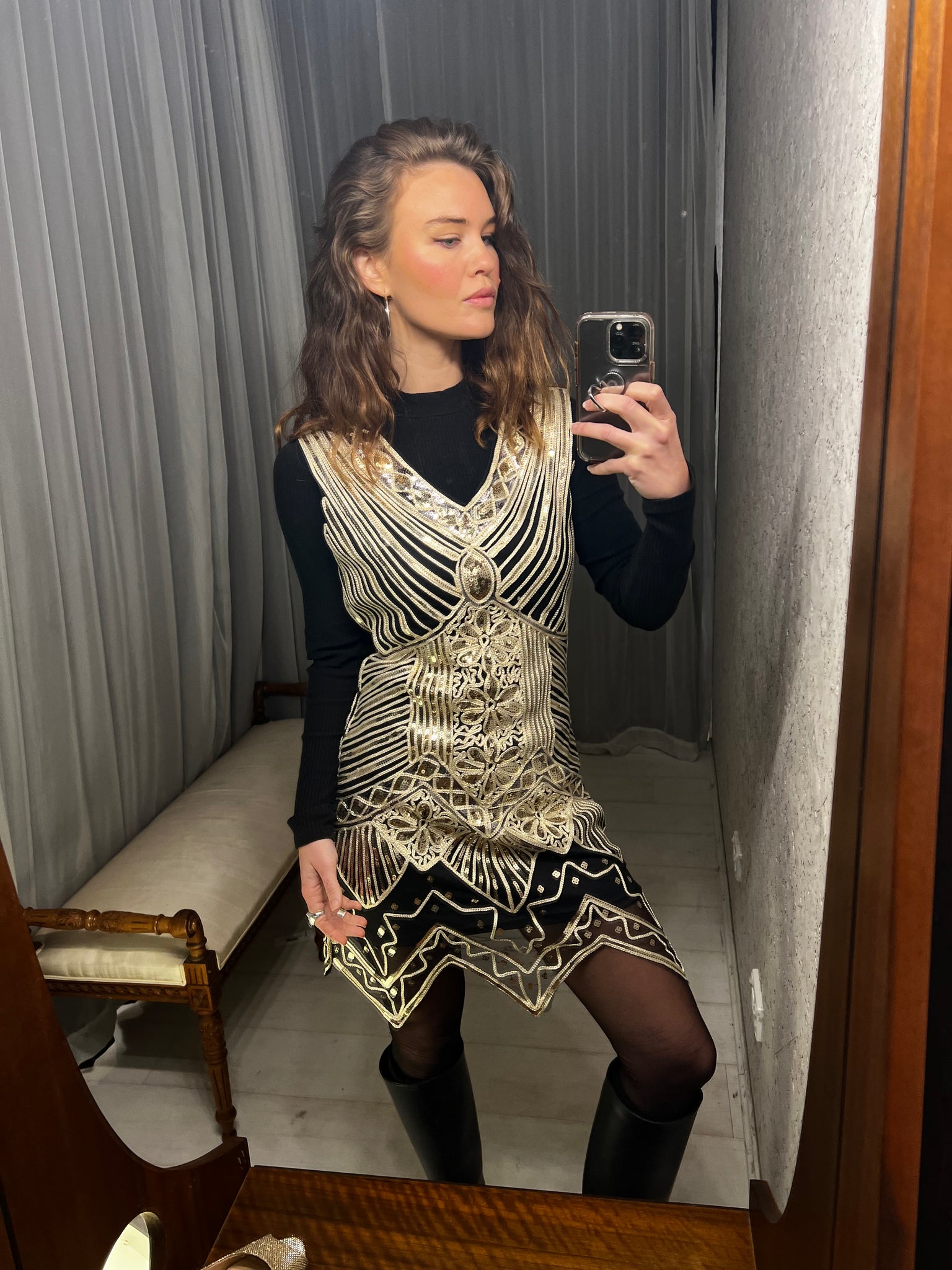 DENI TAKEN Pre-loved Gold Sequin Fringe Great Gatsby Dress GrandDays DENI TAKEN Pre-loved Gold Sequin Fringe Great Gatsby Dress GrandDays