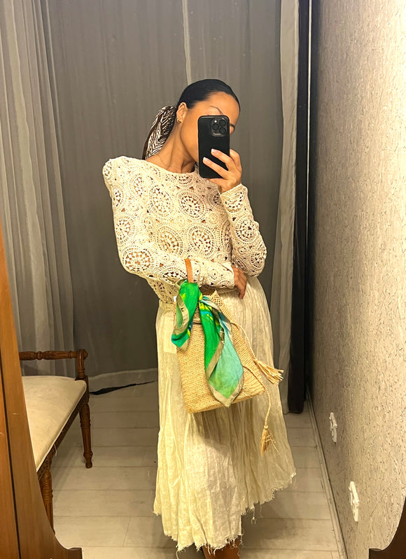 Pre-loved Cream Crochet Top