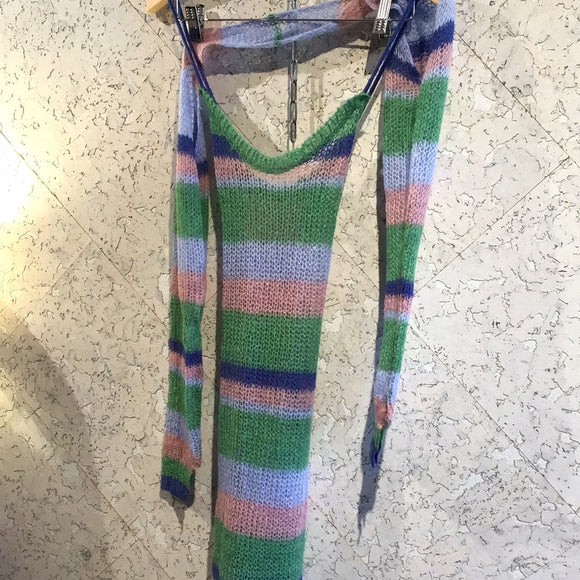 Pre-loved Blue Stripe Knit Dress & Sleeves