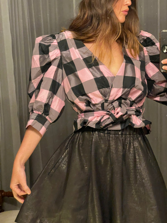 Preloved Pink Check Top