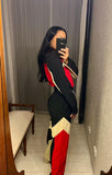 Pre-loved Red Black White Moto Jumpsuit