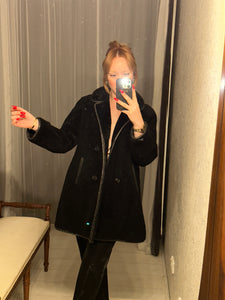 Vintage Cornelius Black Shearling Coat