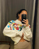 Pre-loved Cream Knit Jumper w Embroidery
