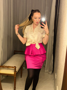 Pre-loved Paire Line Pink Satin Mini Skirt