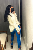 Pre-loved Blue Stripe Floral Track Pants