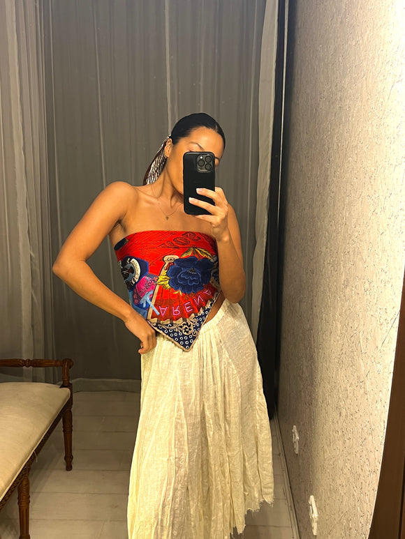 Pre-loved Cream Gold Voile Skirt