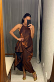 Pre-loved MR K Bronze Goddess Long Dress