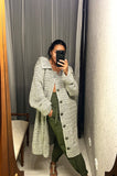 Vintage Oversize Grey Wool Cardigan