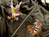 Pre-loved Black White Embroidered Bomber Jacket