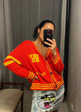 Pre-loved Japanese W Red Knit Cardigan