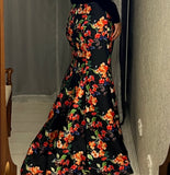 Pre-loved Black Floral Maxi-Skirt