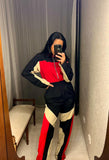 Pre-loved Red Black White Moto Jumpsuit