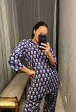 Pre-loved India Cotton Block Print Pant Suit