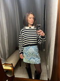 Vintage Katies Black White Stripe Knit Jumper