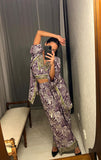 Pre-loved Indian Purple Print Pant Suit