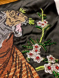 Pre-loved Black White Embroidered Bomber Jacket