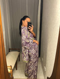 Pre-loved Indian Purple Print Pant Suit