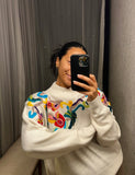 Pre-loved Cream Knit Jumper w Embroidery