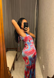 Pre-loved Cowl Psychodelic Print Maxi-Dress