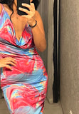 Pre-loved Cowl Psychodelic Print Maxi-Dress