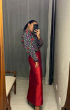 Vintage Raw Silk Maxi-Skirt