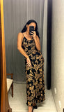 Pre-loved Black Gold Baroque Silky Dress