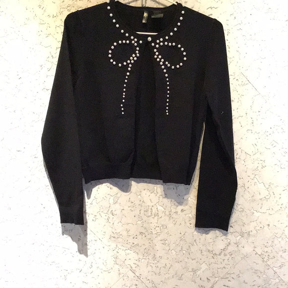 Pre-loved Etoile Black Pearl Bow Knit Top