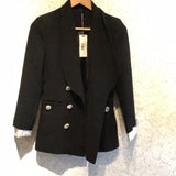 Pre-loved Black Jacket w Diamanté Buttons