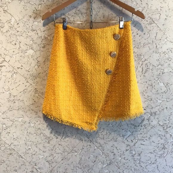Pre-Loved Sheike Yellow Boucle Skirt