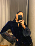 Pre-loved New Girl Navy Velvet Shirt