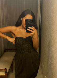 Pre-loved Agatha Check Strapless Dress