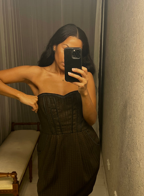 Pre-loved Agatha Check Strapless Dress
