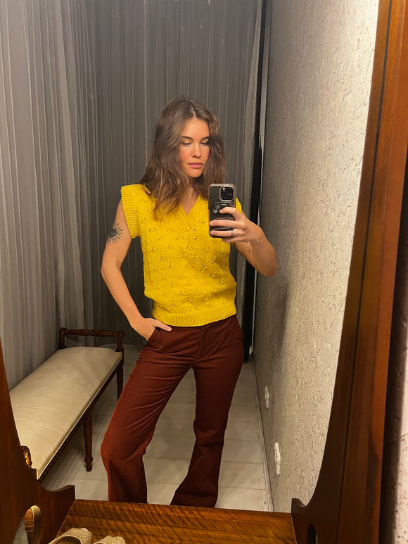 Pre-loved Yellow Knit Vest