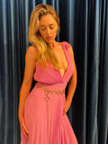 Pink Pleat Party Dress