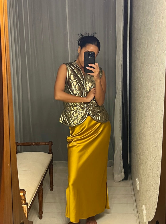 Pre-Loved TopShop Gold Silky Skirt