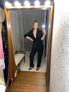 PRE-LOVED Style By Shez Sheer Black Jumpsuit