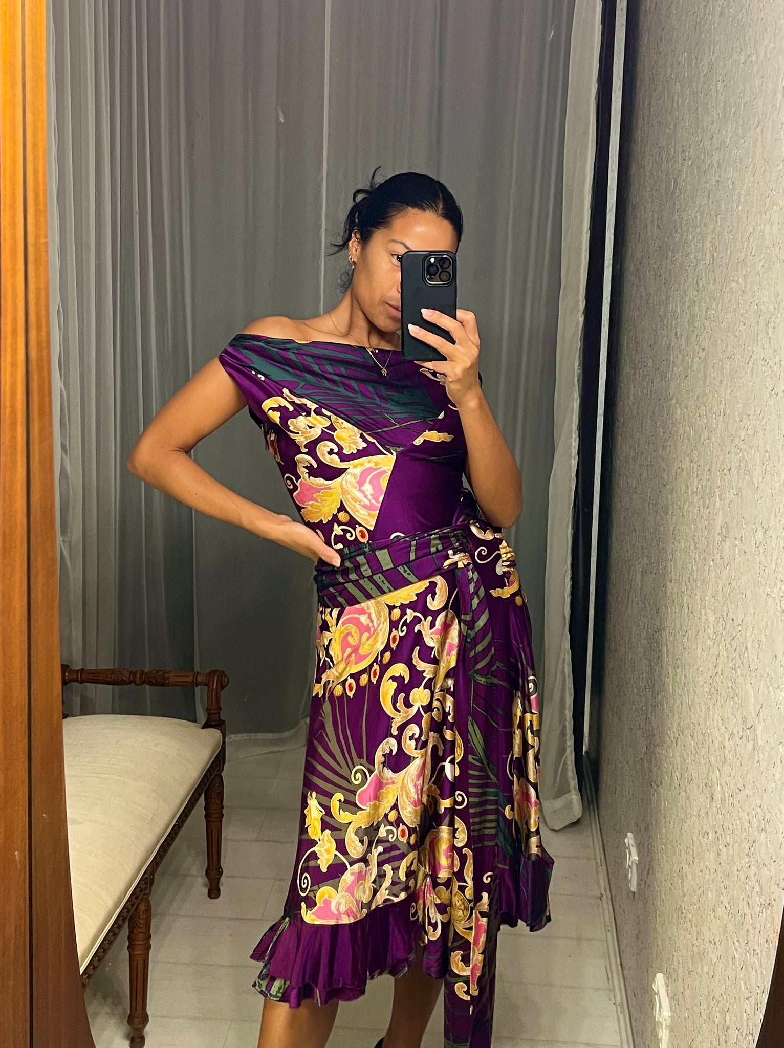 zac posen purple dress Pleated Chiffon Gown In Violet