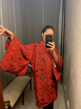 Pre loved Vintage Red Black Short KIMONO