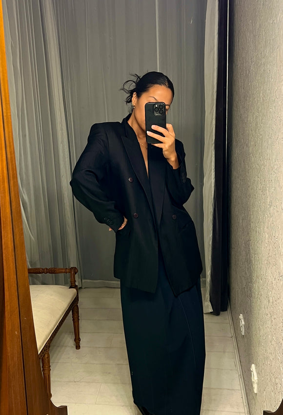 Vintage Avant Garde Italian Silk Black Jacket